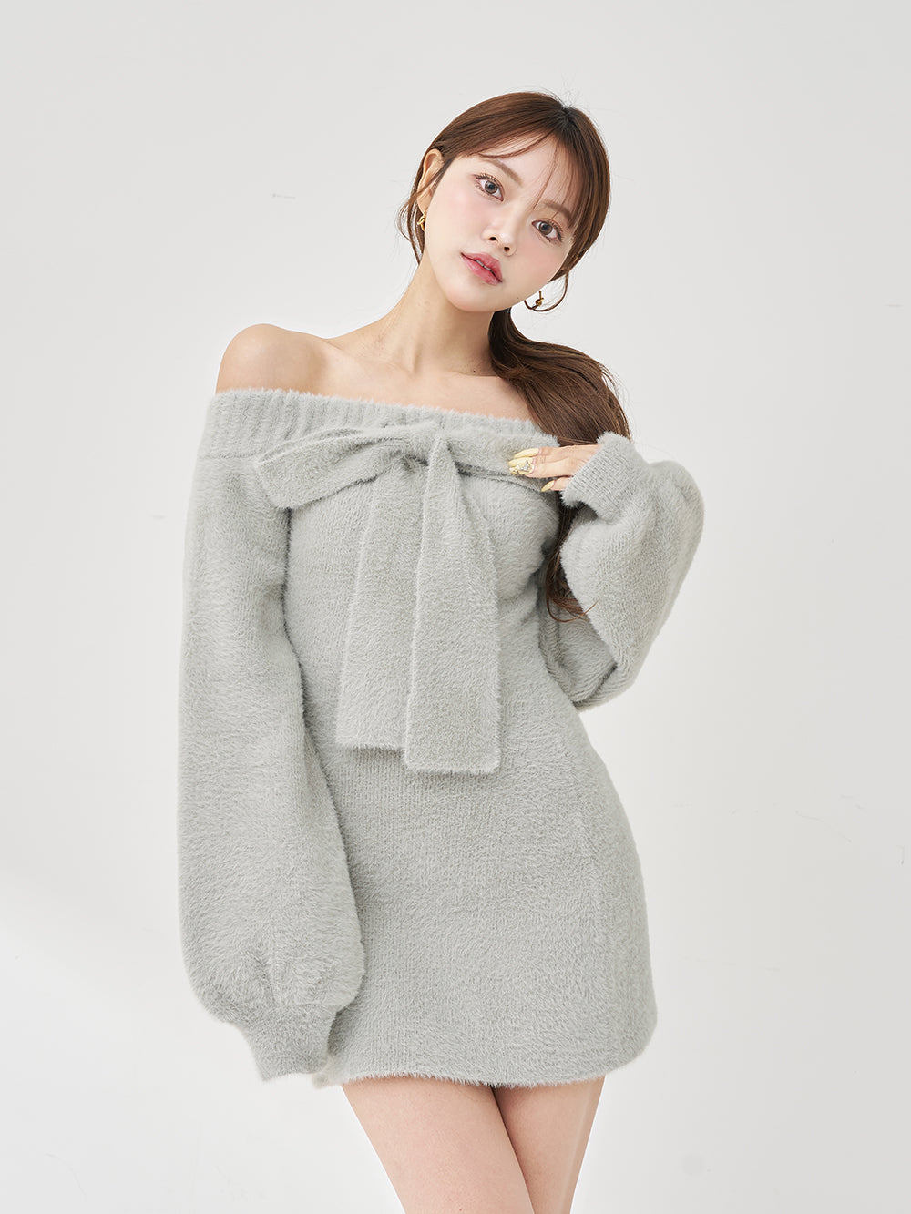 モデル：163cm（着用サイズ：FREE　着用カラー：GRY）