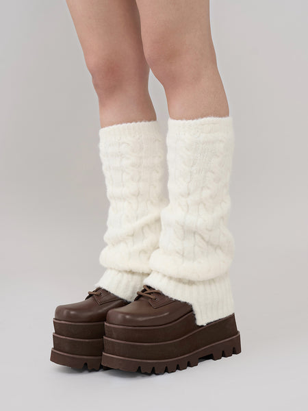 Loose Ribbed Knit Leg Warmers