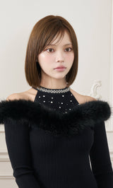 モデル：163cm（着用サイズ：FREE　着用カラー：BLK）