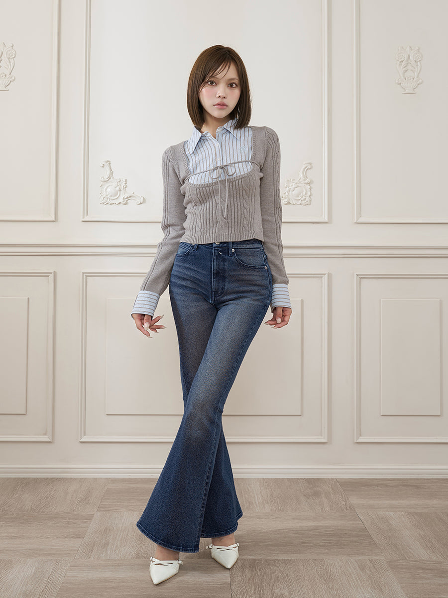 モデル：163cm（着用サイズ：S　着用カラー：BLU）