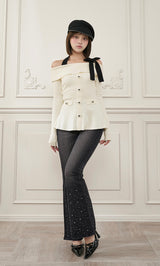 モデル：163cm（着用サイズ：S　着用カラー：BLK）
