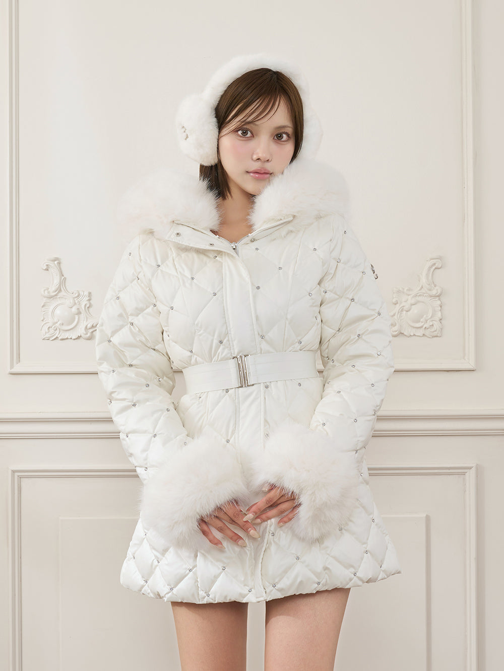 モデル：163cm（着用サイズ：S　着用カラー：WHT）