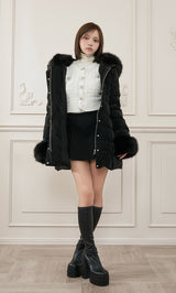 モデル：163cm（着用サイズ：S　着用カラー：BLK）