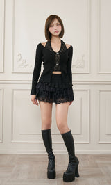 モデル：163cm（着用サイズ：FREE　着用カラー：BLK）