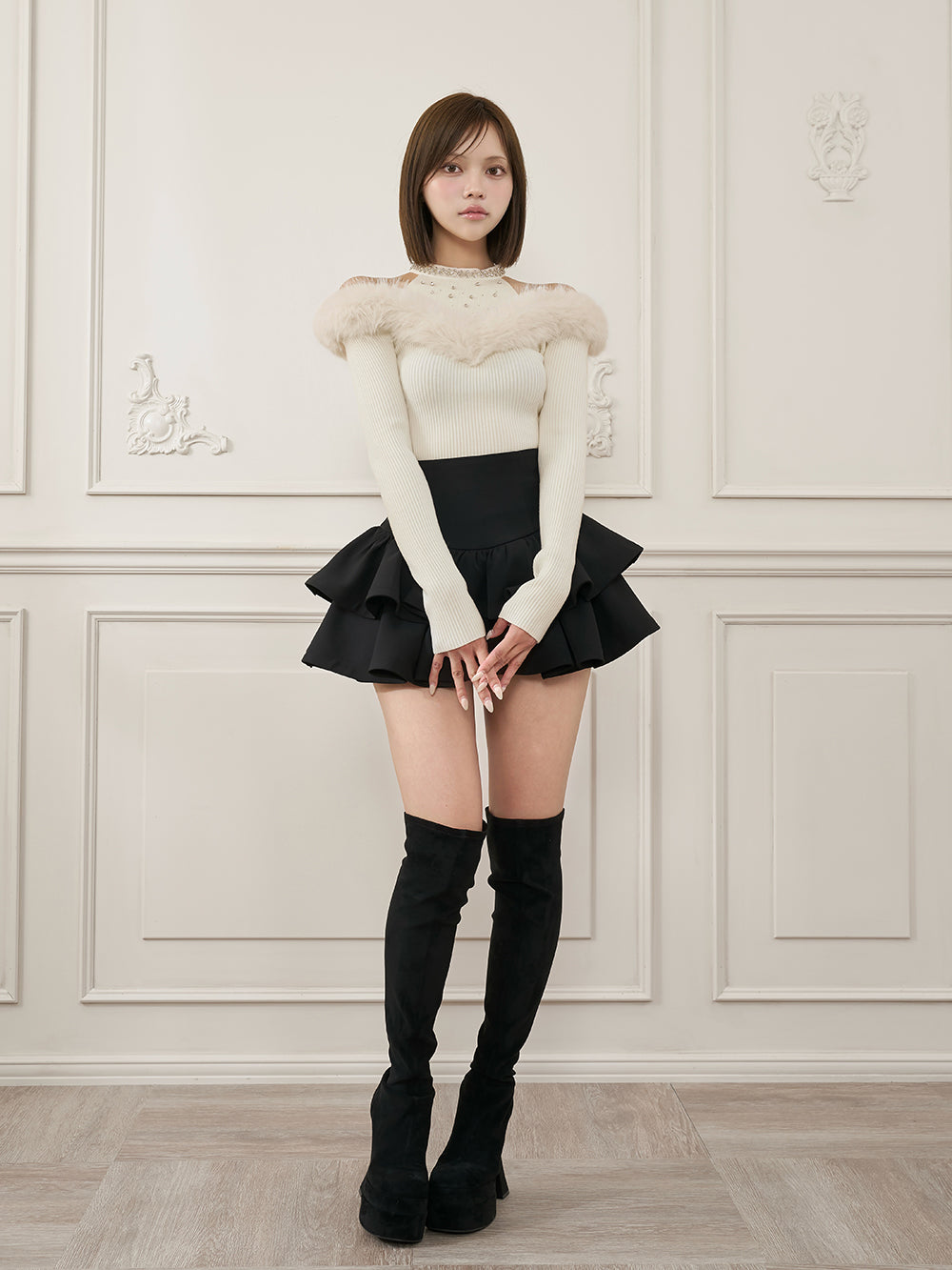 モデル：163cm（着用サイズ：FREE　着用カラー：WHT）