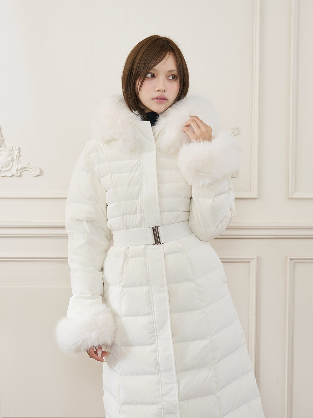 モデル：163cm（着用サイズ：S　着用カラー：WHT）