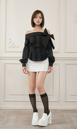 モデル：163cm（着用サイズ：FREE　着用カラー：BLK）