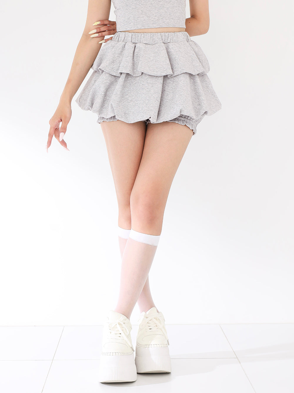 モデル：163cm（着用サイズ：FREE　着用カラー：GRY）