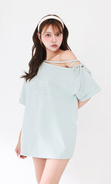 ワンショルダーグラフィックビッグTシャツ