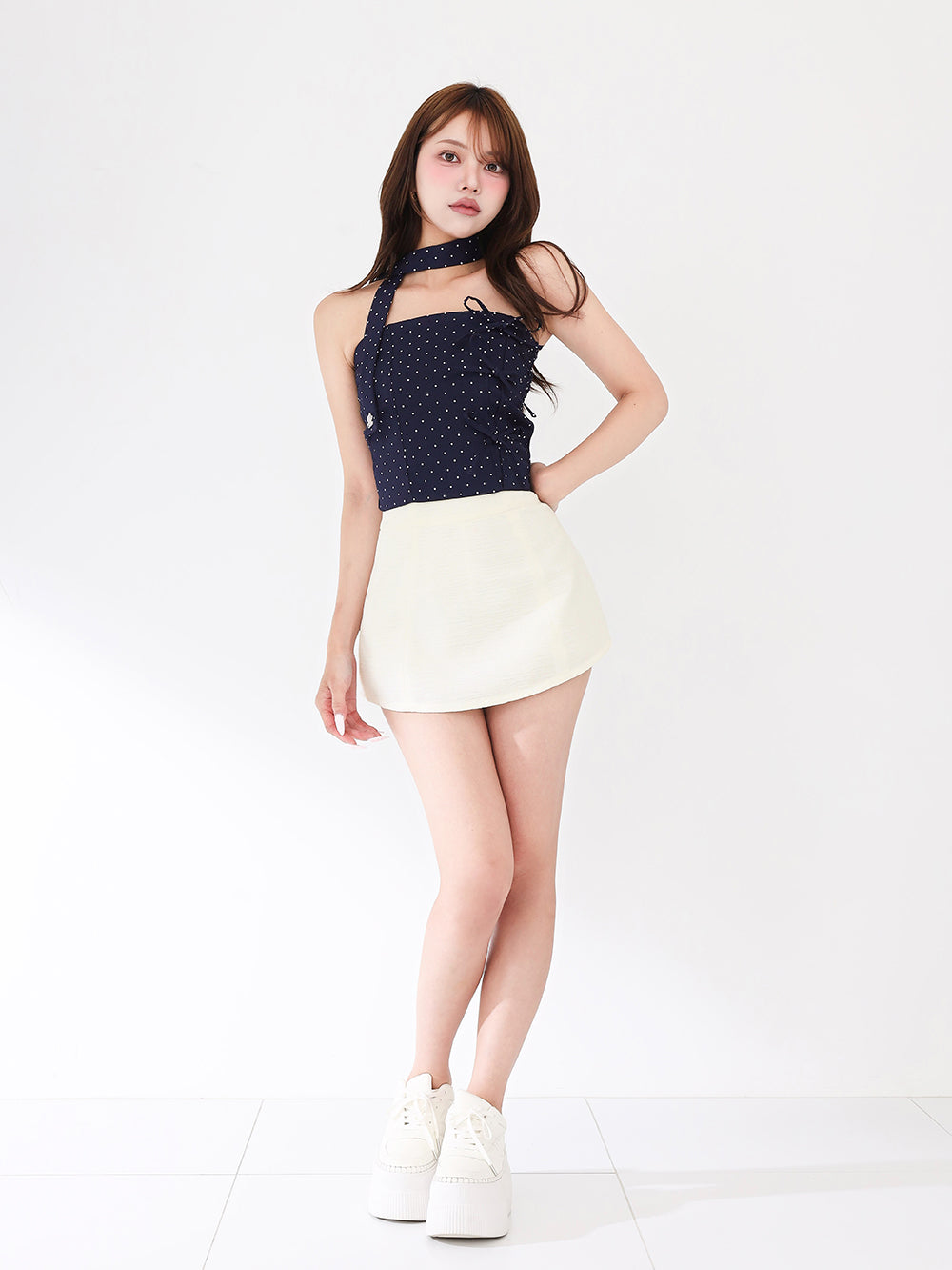 モデル：163cm（着用サイズ：FREE　着用カラー：NVY）