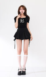 モデル：163cm（着用サイズ：FREE　着用カラー：BLK）