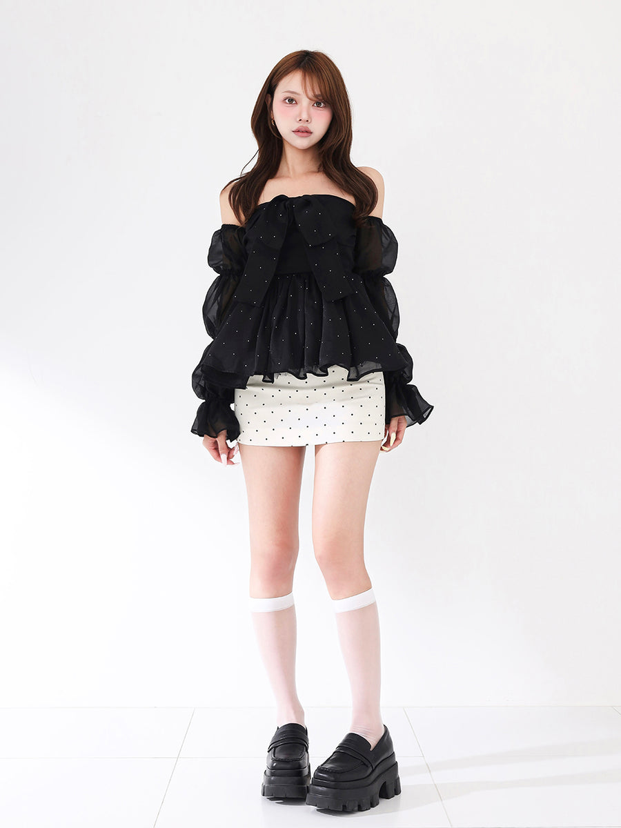 モデル：163cm（着用サイズ：FREE　着用カラー：BLK）