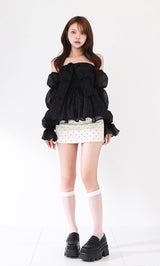 モデル：163cm（着用サイズ：FREE　着用カラー：BLK）