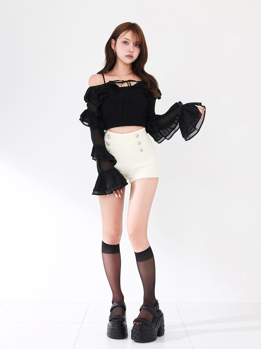 モデル：163cm（着用サイズ：FREE　着用カラー：BLK）