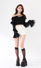 モデル：163cm（着用サイズ：FREE　着用カラー：BLK）