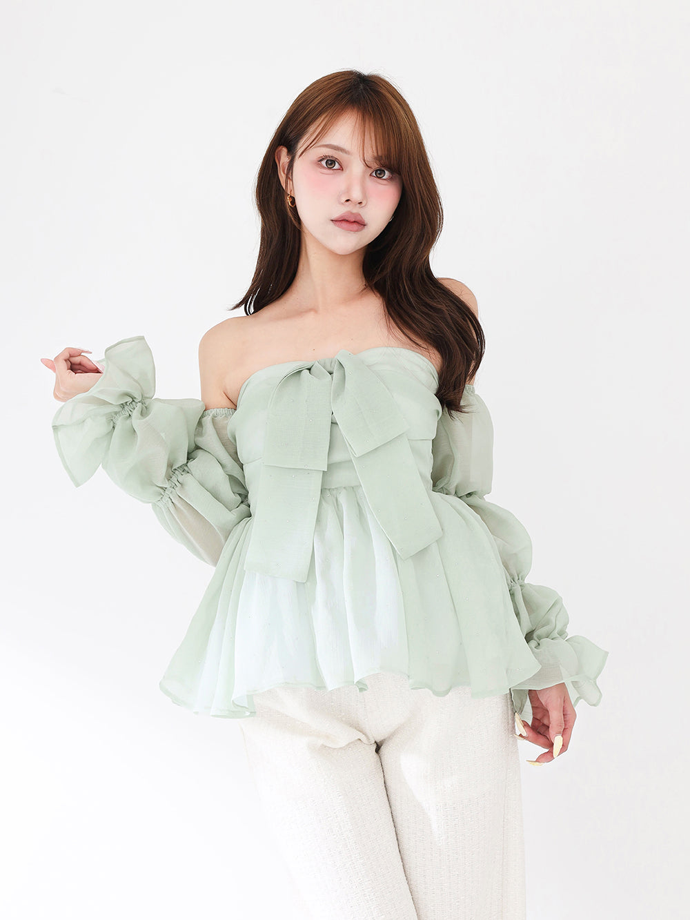 Chiffon Ribbon Flare Tunic - mnt