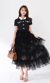 モデル：163cm（着用サイズ：M　着用カラー：BLK）