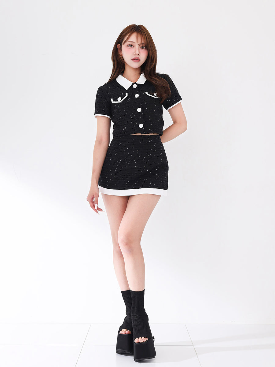 モデル：163cm（着用サイズ：M　着用カラー：BLK）
