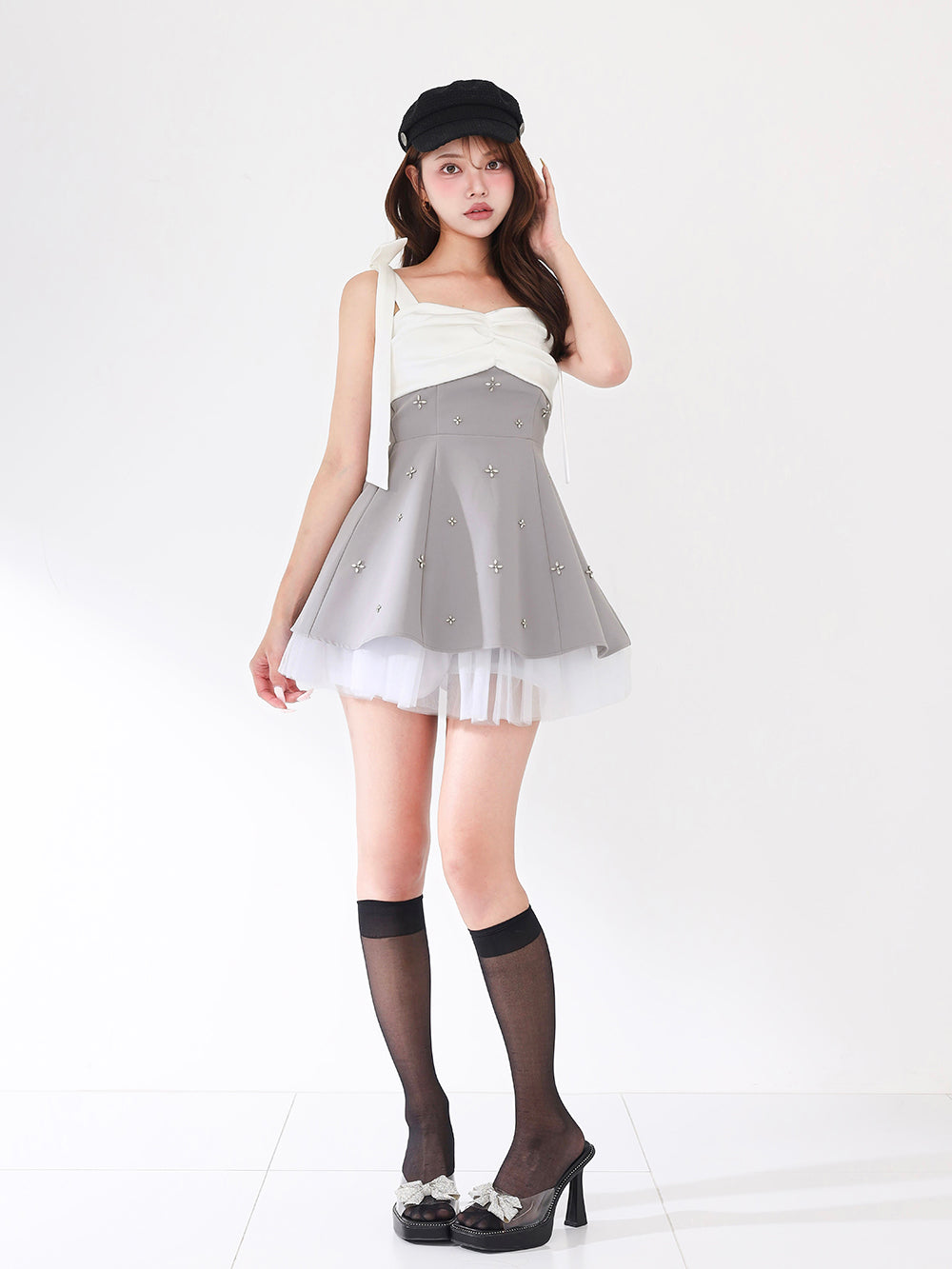 モデル：163cm（着用サイズ：FREE　着用カラー：GRY）