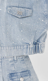 モデル：163cm（着用サイズ：M　着用カラー：I-BLU）