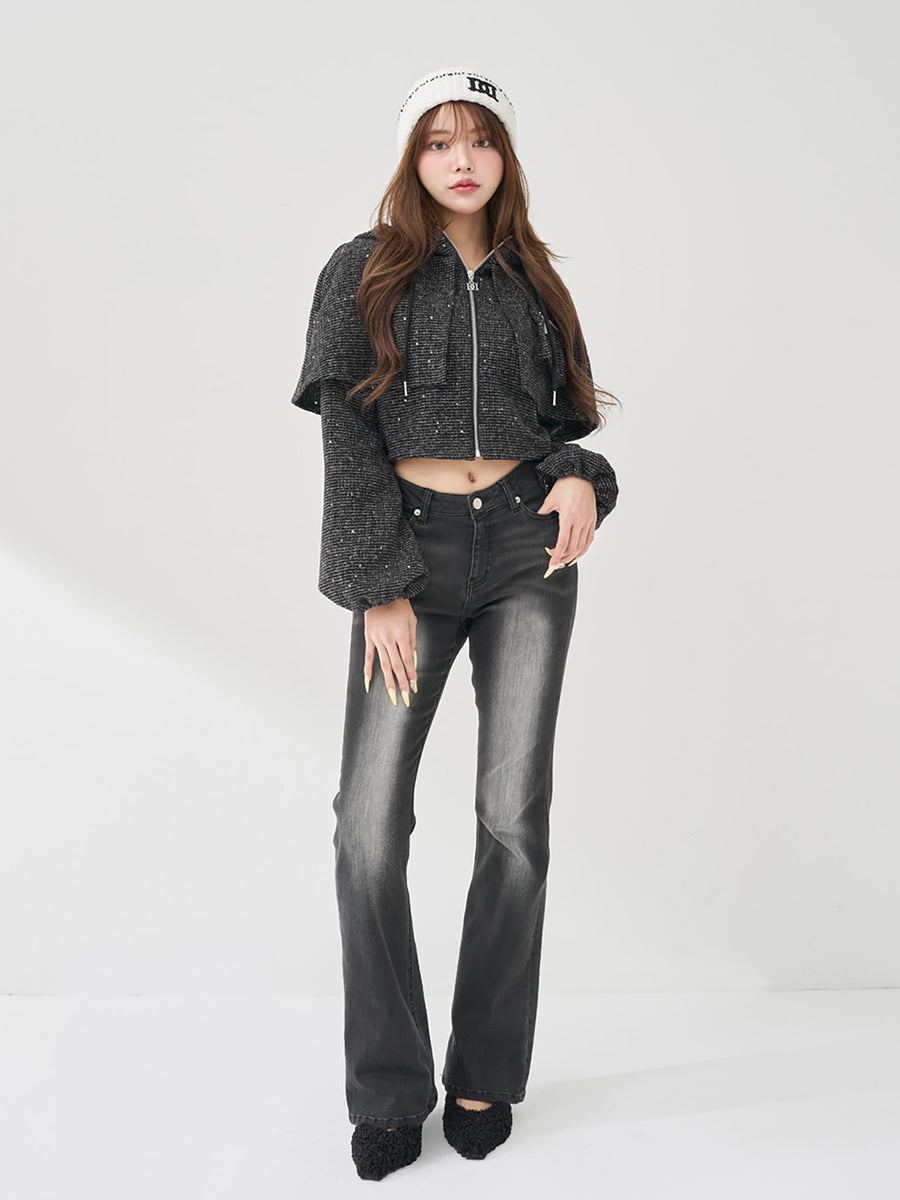 モデル：163cm（着用サイズ：FREE　着用カラー：BLK）