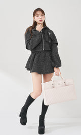 モデル：163cm（着用サイズ：FREE　着用カラー：BLK）