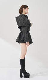 モデル：163cm（着用サイズ：FREE　着用カラー：BLK）