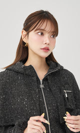 モデル：163cm（着用サイズ：FREE　着用カラー：BLK）