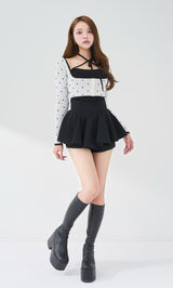 モデル：163cm（着用サイズ：FREE　着用カラー：BLK）