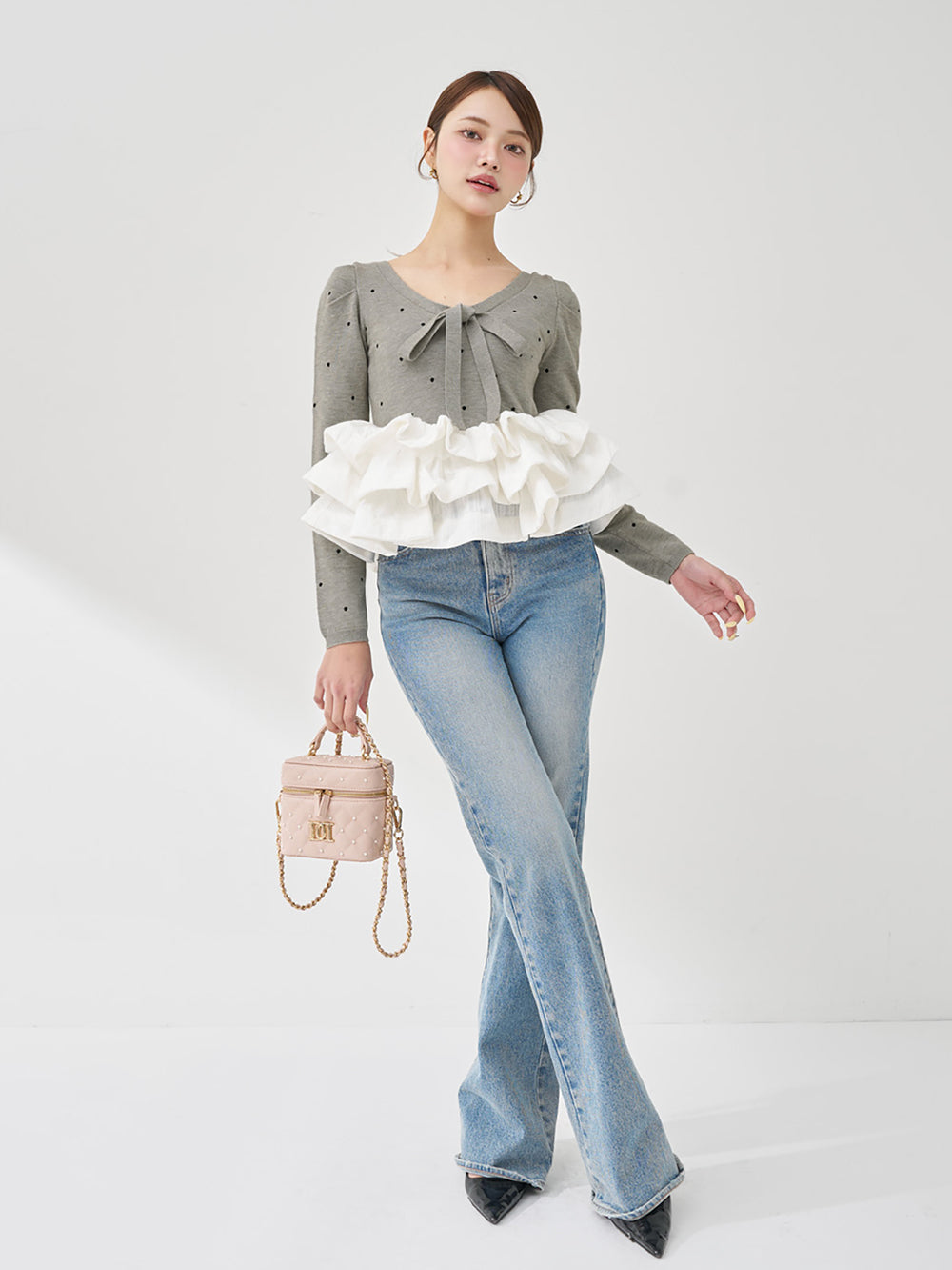 モデル：163cm（着用サイズ：FREE　着用カラー：GRY）