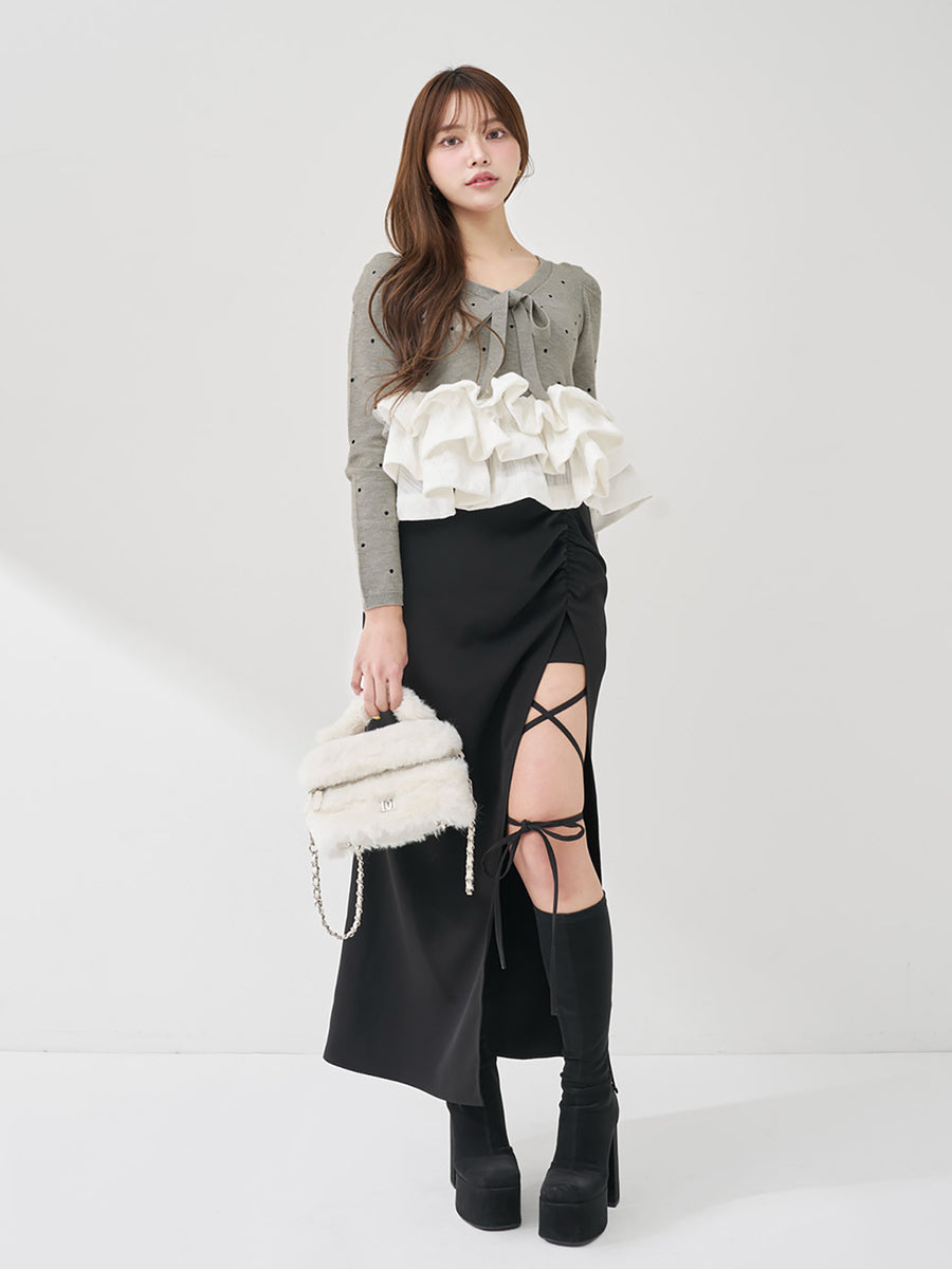 モデル：163cm（着用サイズ：FREE　着用カラー：GRY）