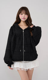 モデル：163cm（着用サイズ：FREE　着用カラー：BLK）
