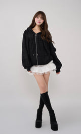 モデル：163cm（着用サイズ：FREE　着用カラー：BLK）
