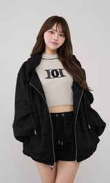モデル：163cm（着用サイズ：FREE　着用カラー：BLK）