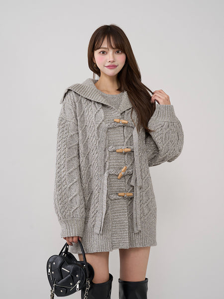 Cable Ensemble Knit Mini Dress