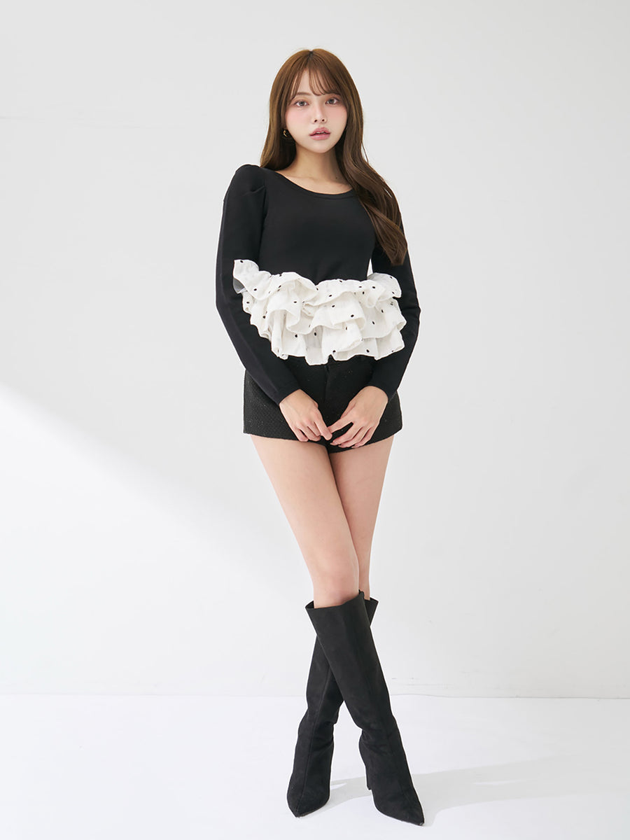 モデル：163cm（着用サイズ：FREE　着用カラー：BLK）