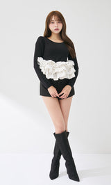 モデル：163cm（着用サイズ：FREE　着用カラー：BLK）