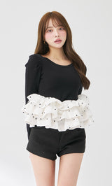 モデル：163cm（着用サイズ：FREE　着用カラー：BLK）