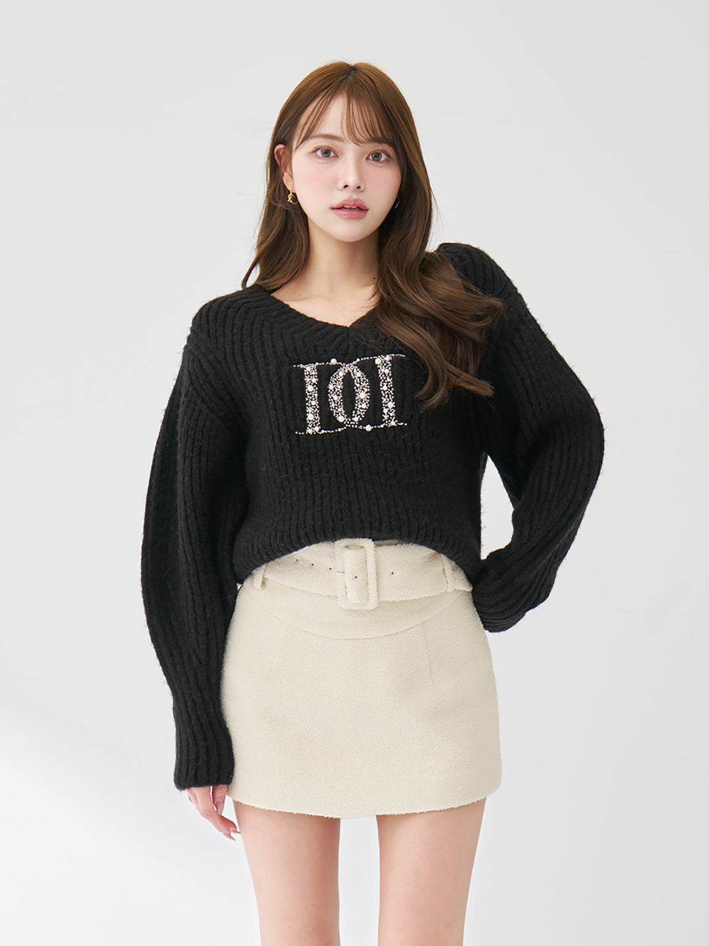 モデル：163cm（着用サイズ：FREE　着用カラー：BLK）