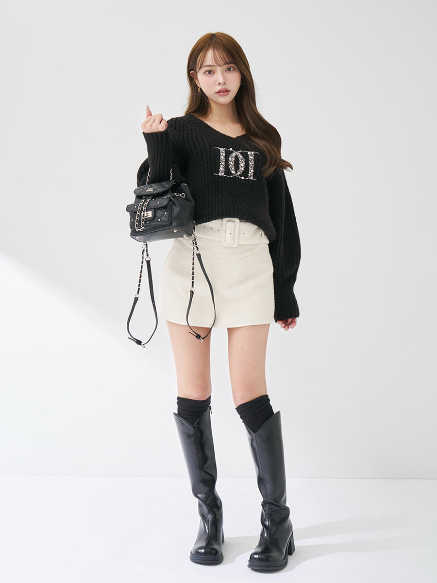 モデル：163cm（着用サイズ：FREE　着用カラー：BLK）