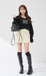 モデル：163cm（着用サイズ：FREE　着用カラー：BLK）