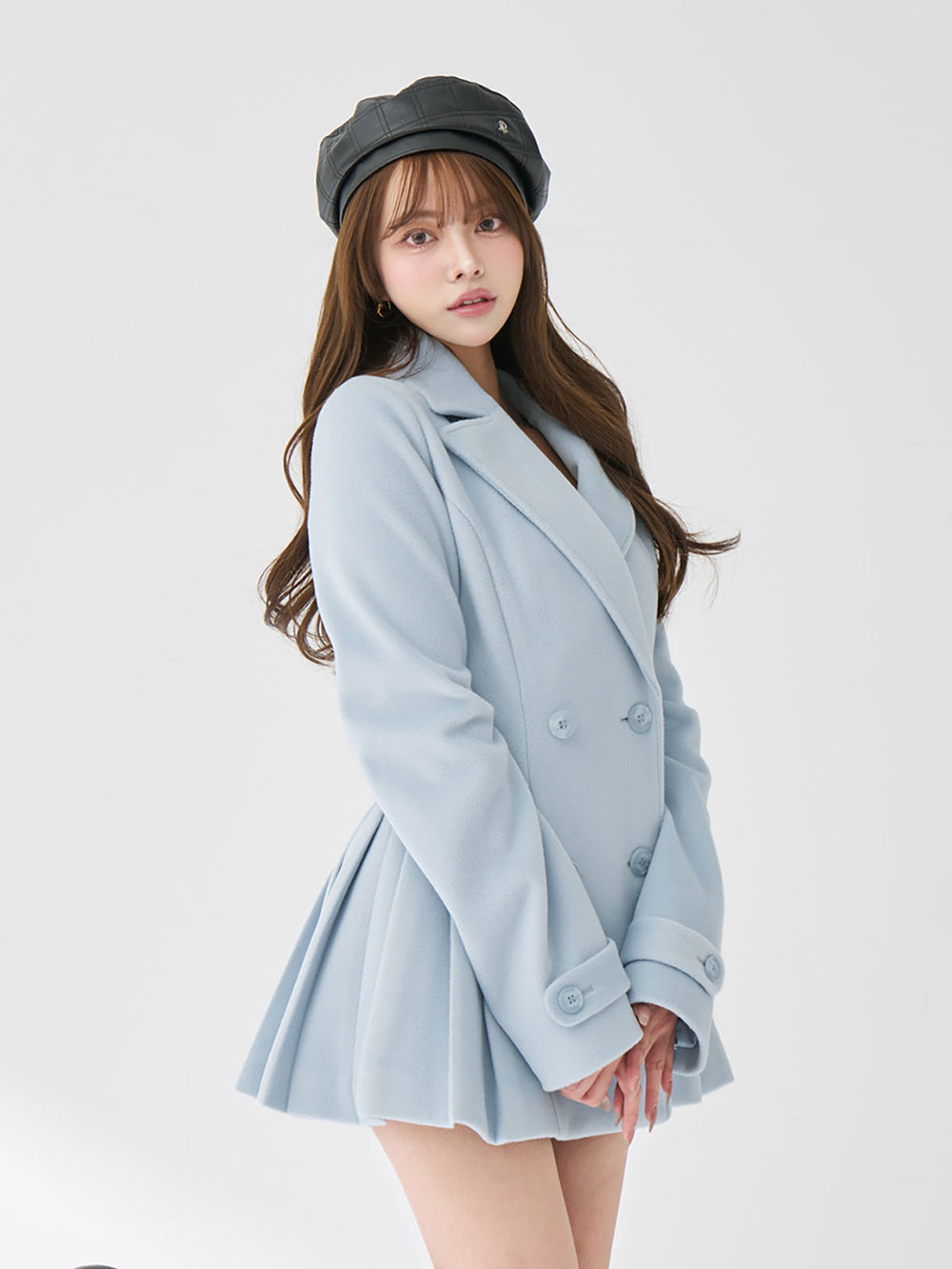 プリンセスラインジャケットコート - sax