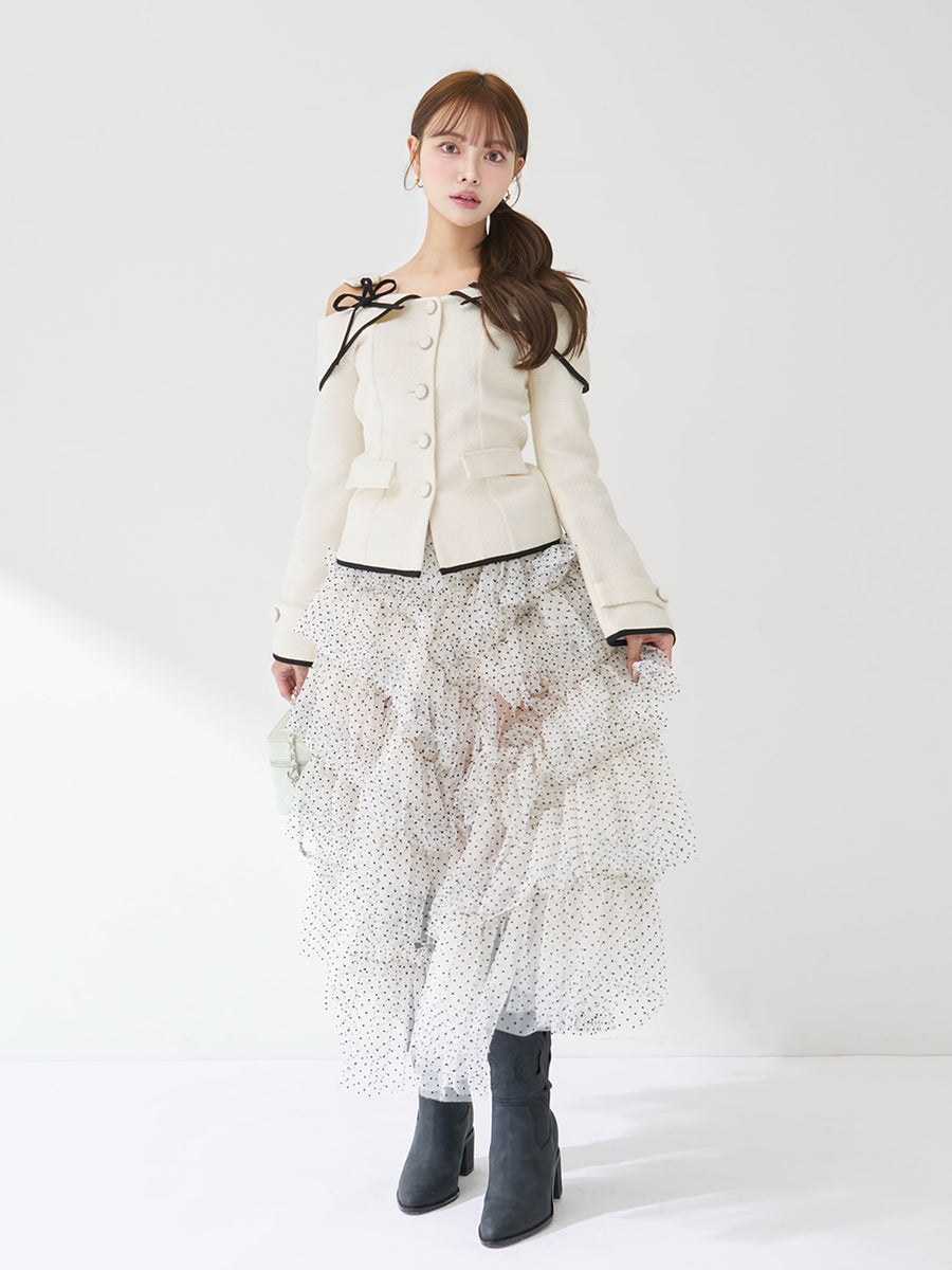 モデル：163cm（着用サイズ：S　着用カラー：IVO）