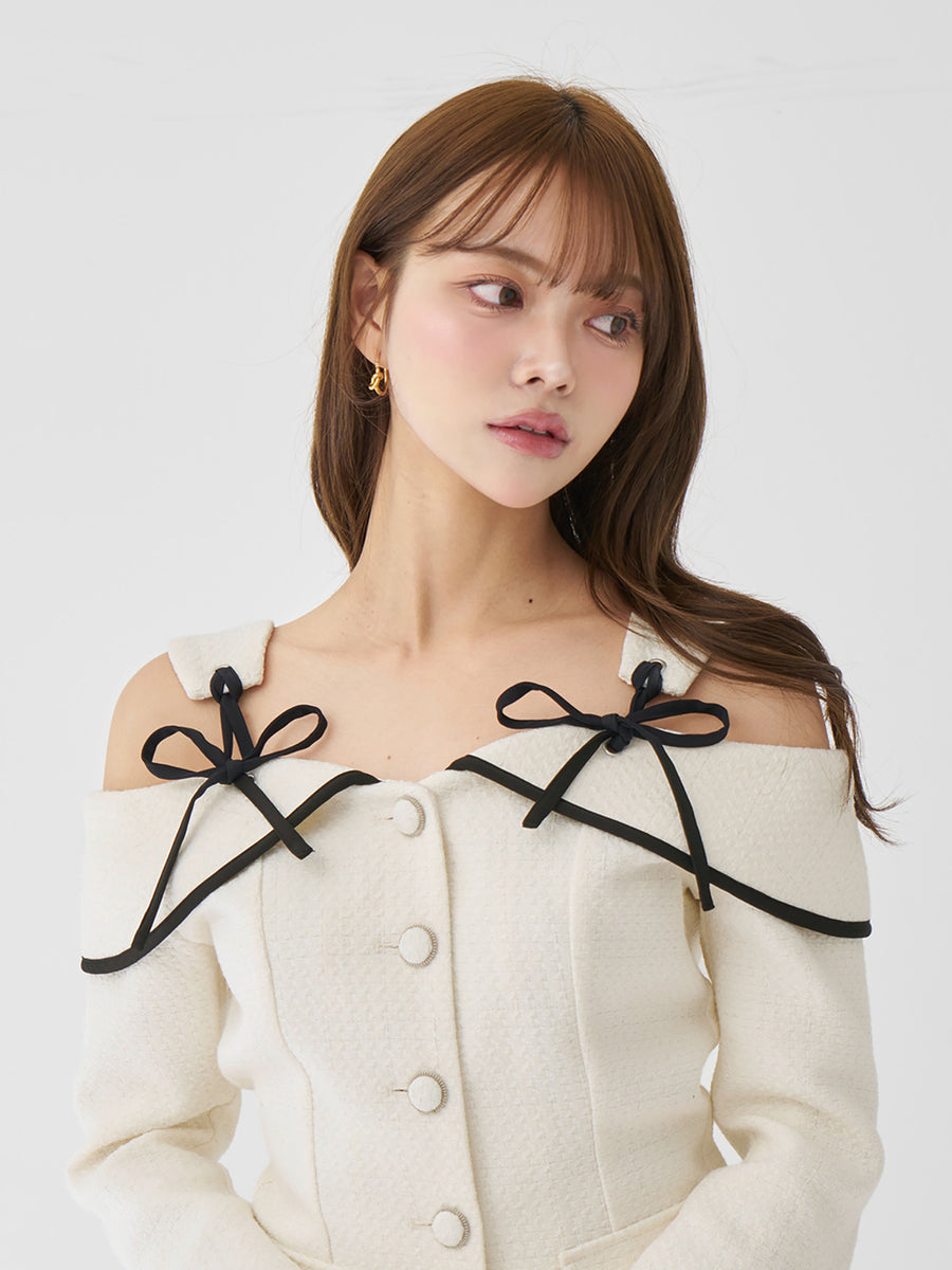 モデル：163cm（着用サイズ：S　着用カラー：IVO）