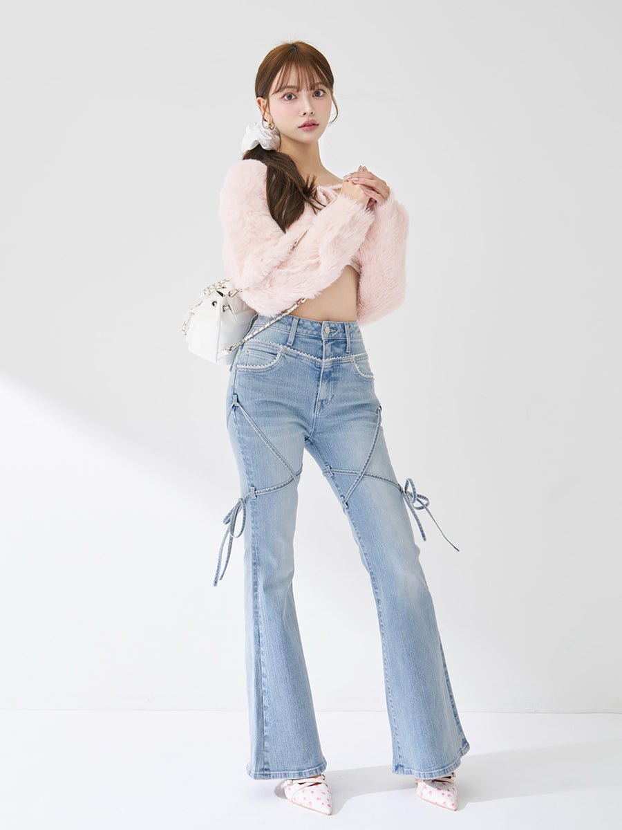 モデル：163cm（着用サイズ：S　着用カラー：I-BLU）