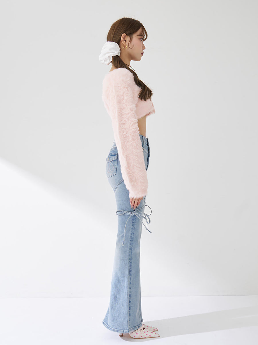 モデル：163cm（着用サイズ：S　着用カラー：I-BLU）