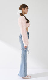 モデル：163cm（着用サイズ：S　着用カラー：I-BLU）