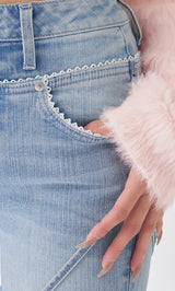 モデル：163cm（着用サイズ：S　着用カラー：I-BLU）