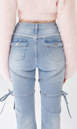 モデル：163cm（着用サイズ：S　着用カラー：I-BLU）