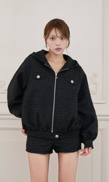 モデル：163cm（着用サイズ：S　着用カラー：BLK）